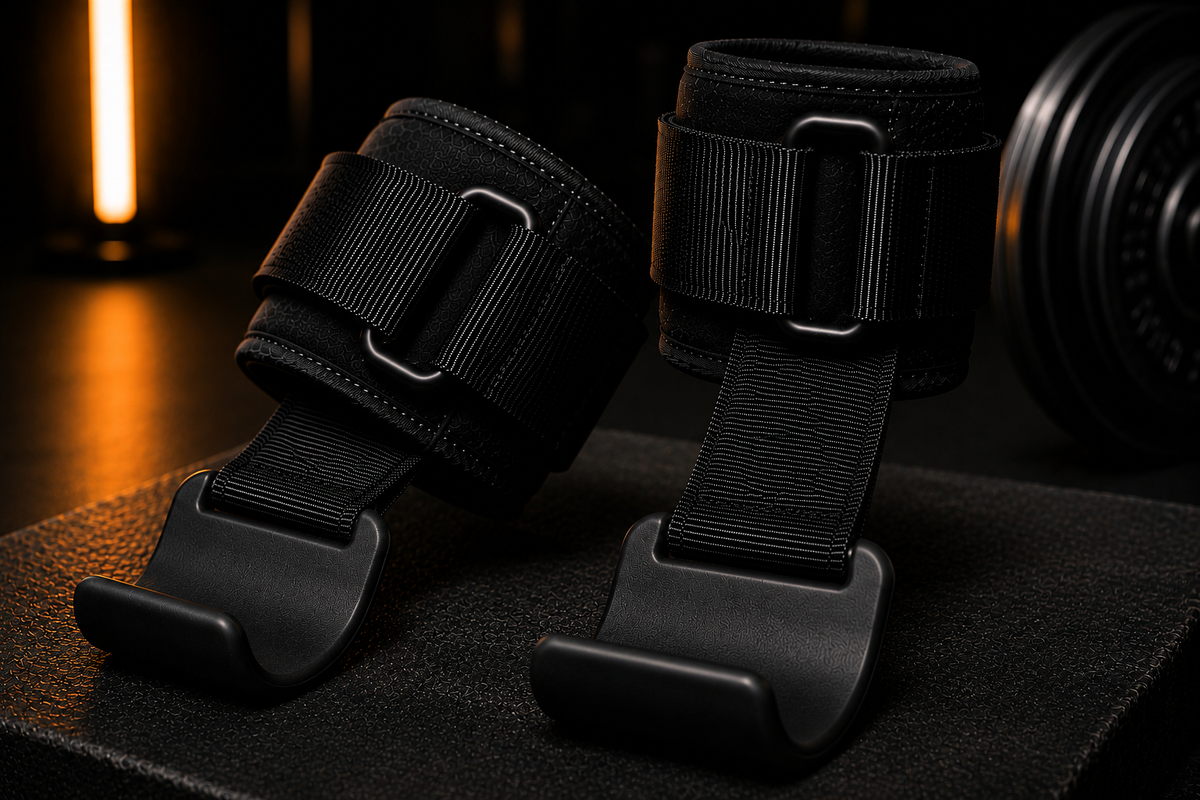 Paar schwarze ALPHADISTRICT Lifting Straps