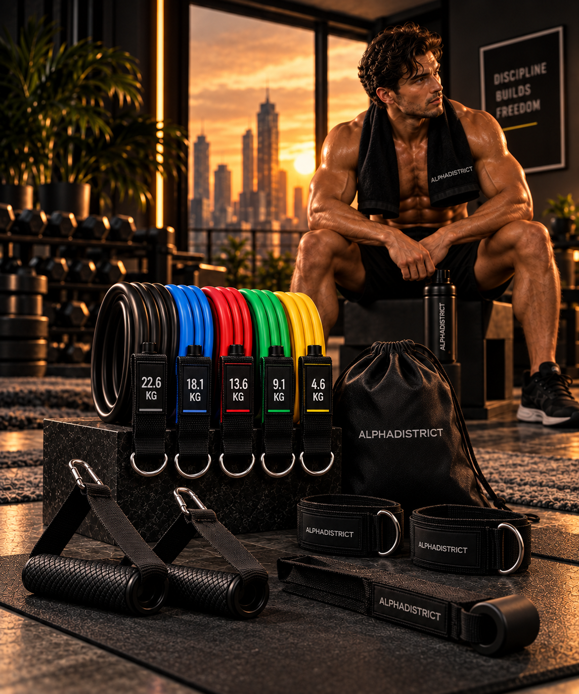 ALPHADISTRICT Resistance Bands Set im Home Workout