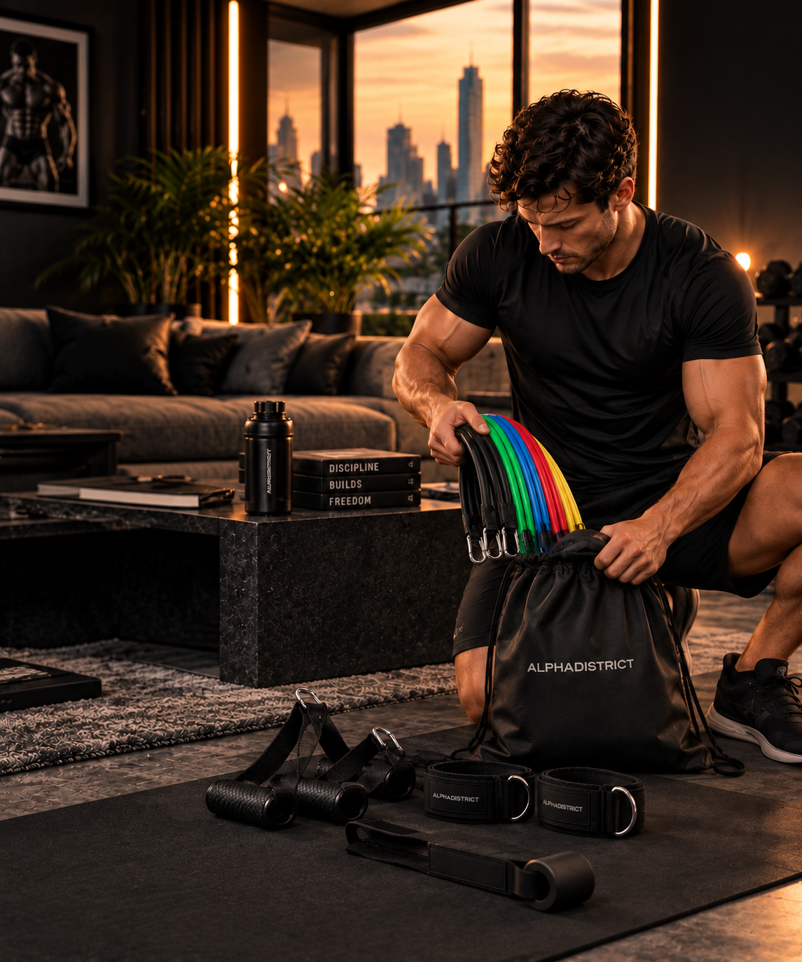 Kompaktes Resistance Bands Set für Home Workout und unterwegs