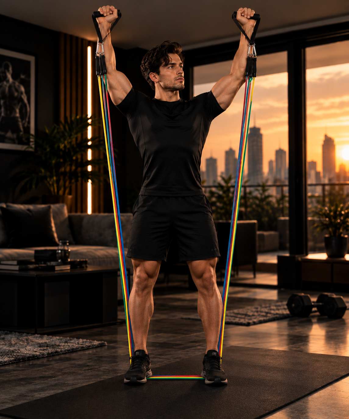 Shoulder Press mit dem ALPHADISTRICT Resistance Bands Set